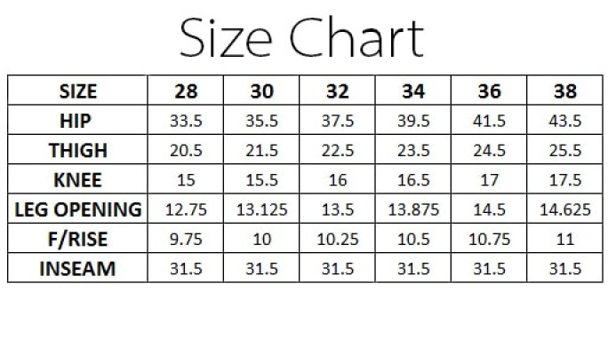 armani pants size chart